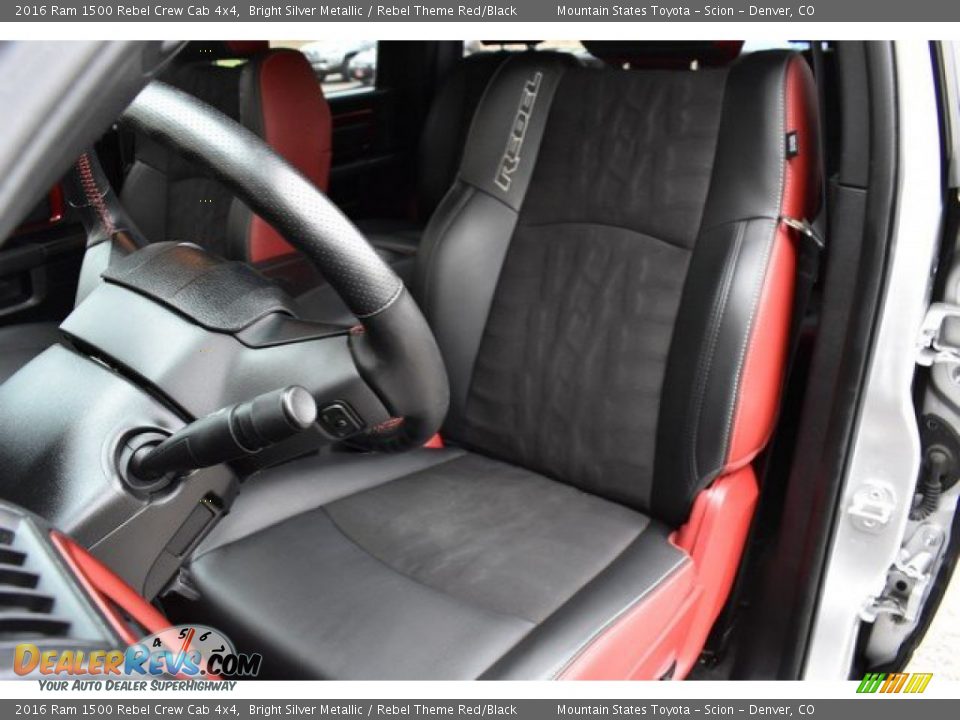 2016 Ram 1500 Rebel Crew Cab 4x4 Bright Silver Metallic / Rebel Theme Red/Black Photo #12