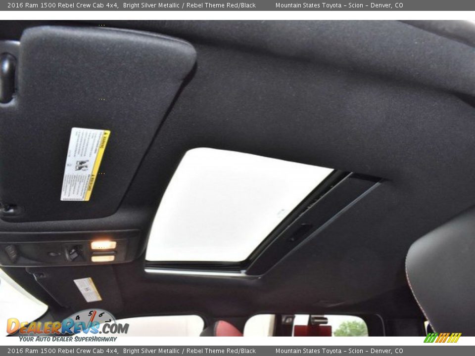 2016 Ram 1500 Rebel Crew Cab 4x4 Bright Silver Metallic / Rebel Theme Red/Black Photo #14