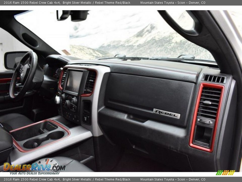 2016 Ram 1500 Rebel Crew Cab 4x4 Bright Silver Metallic / Rebel Theme Red/Black Photo #17