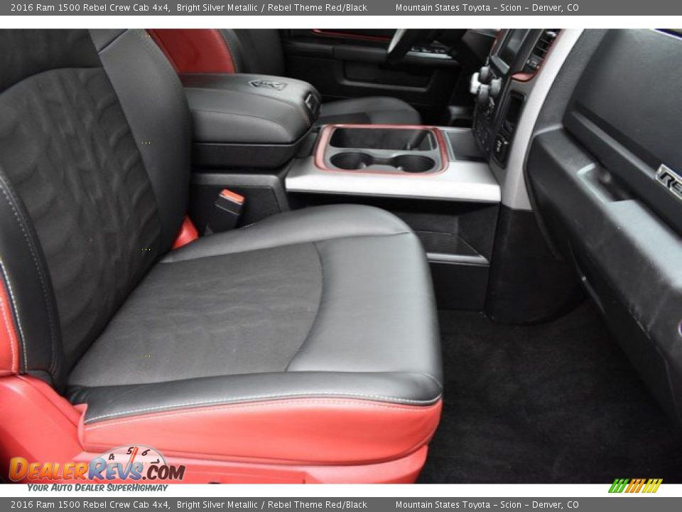 2016 Ram 1500 Rebel Crew Cab 4x4 Bright Silver Metallic / Rebel Theme Red/Black Photo #18