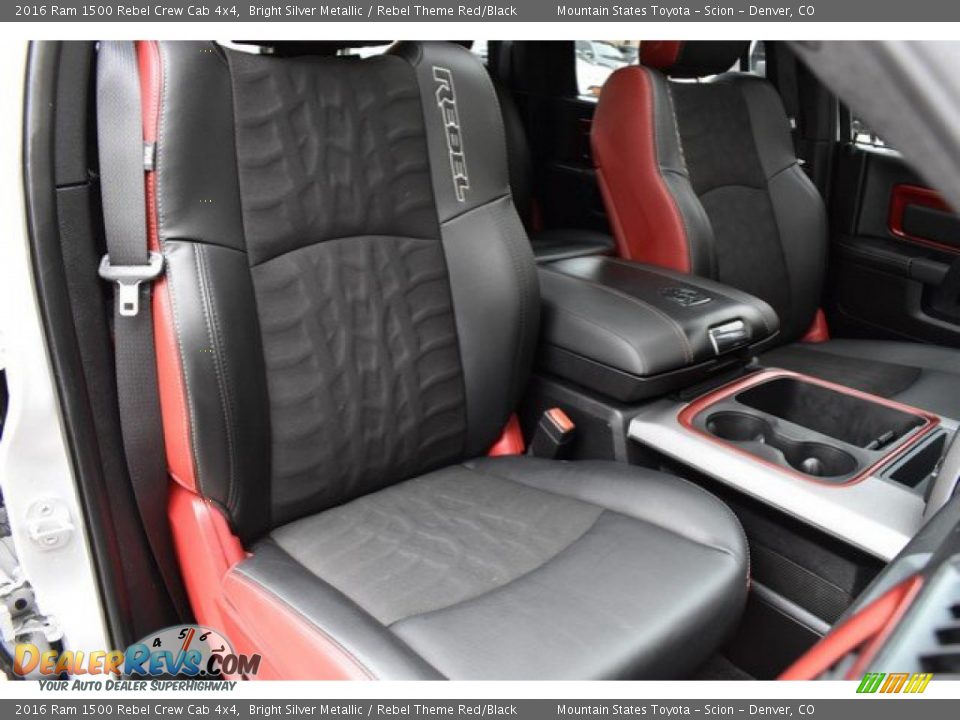 2016 Ram 1500 Rebel Crew Cab 4x4 Bright Silver Metallic / Rebel Theme Red/Black Photo #19