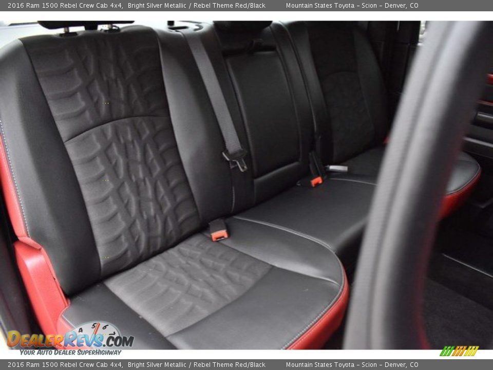 2016 Ram 1500 Rebel Crew Cab 4x4 Bright Silver Metallic / Rebel Theme Red/Black Photo #23
