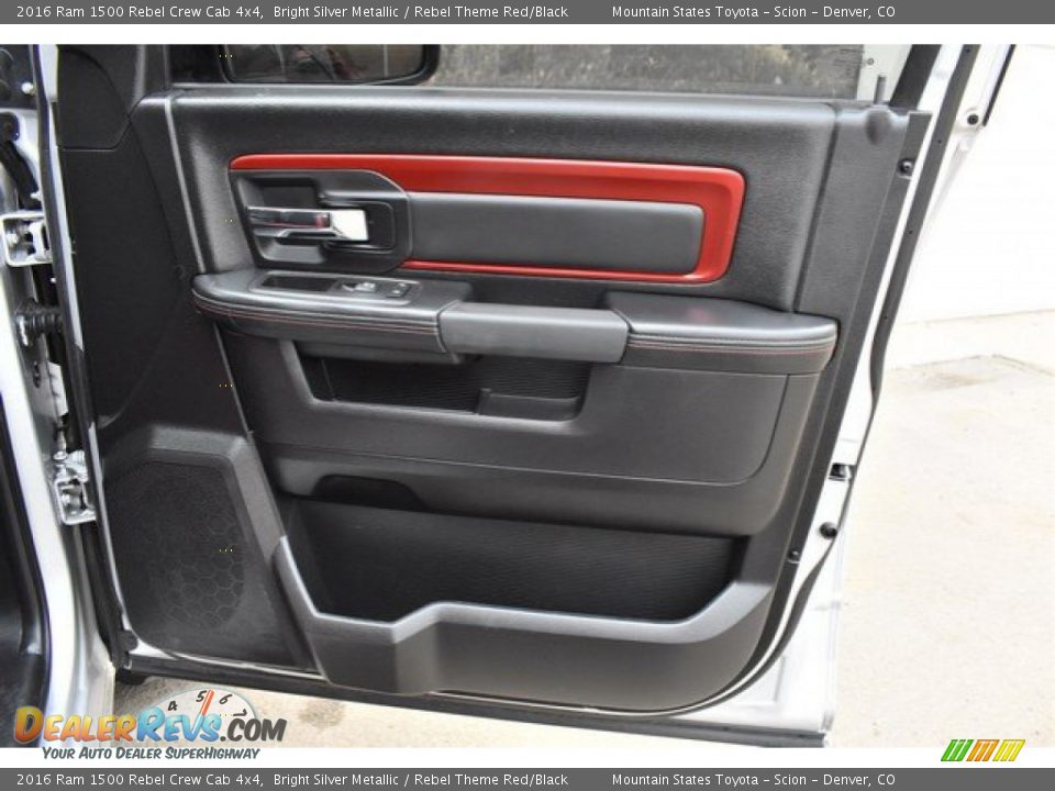 2016 Ram 1500 Rebel Crew Cab 4x4 Bright Silver Metallic / Rebel Theme Red/Black Photo #26
