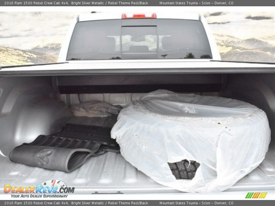 2016 Ram 1500 Rebel Crew Cab 4x4 Bright Silver Metallic / Rebel Theme Red/Black Photo #27