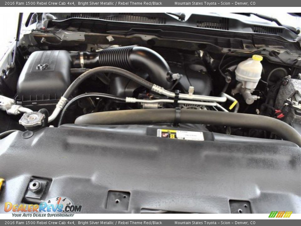 2016 Ram 1500 Rebel Crew Cab 4x4 Bright Silver Metallic / Rebel Theme Red/Black Photo #28