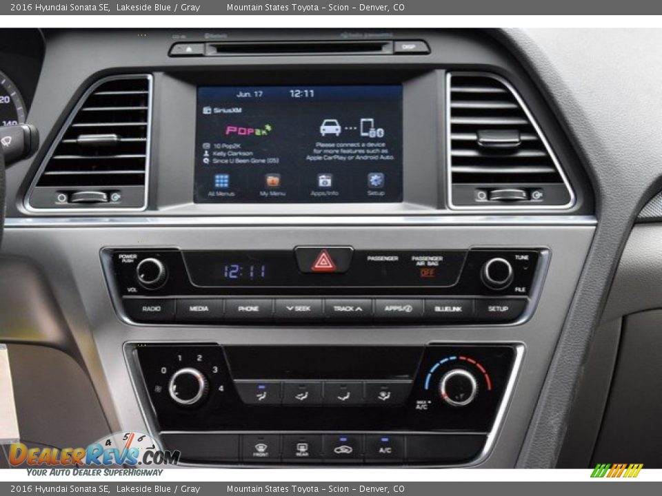 2016 Hyundai Sonata SE Lakeside Blue / Gray Photo #14