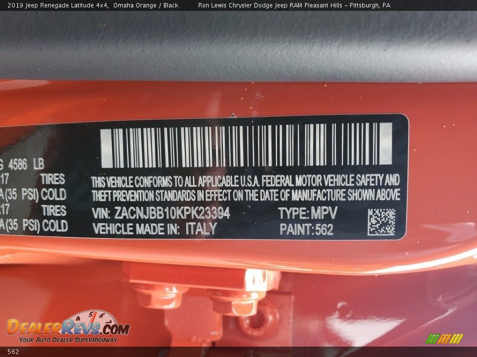 562 - 2019 Jeep Renegade