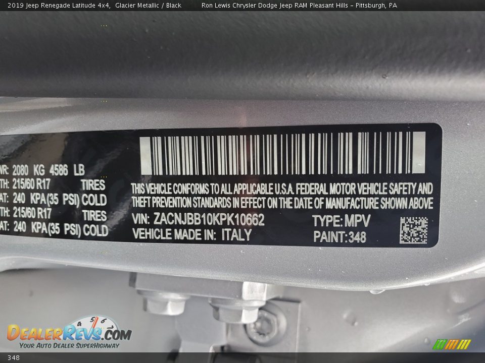 Jeep Color Code 348 Glacier Metallic