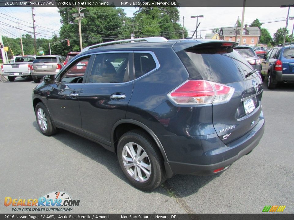 2016 Nissan Rogue SV AWD Arctic Blue Metallic / Almond Photo #8
