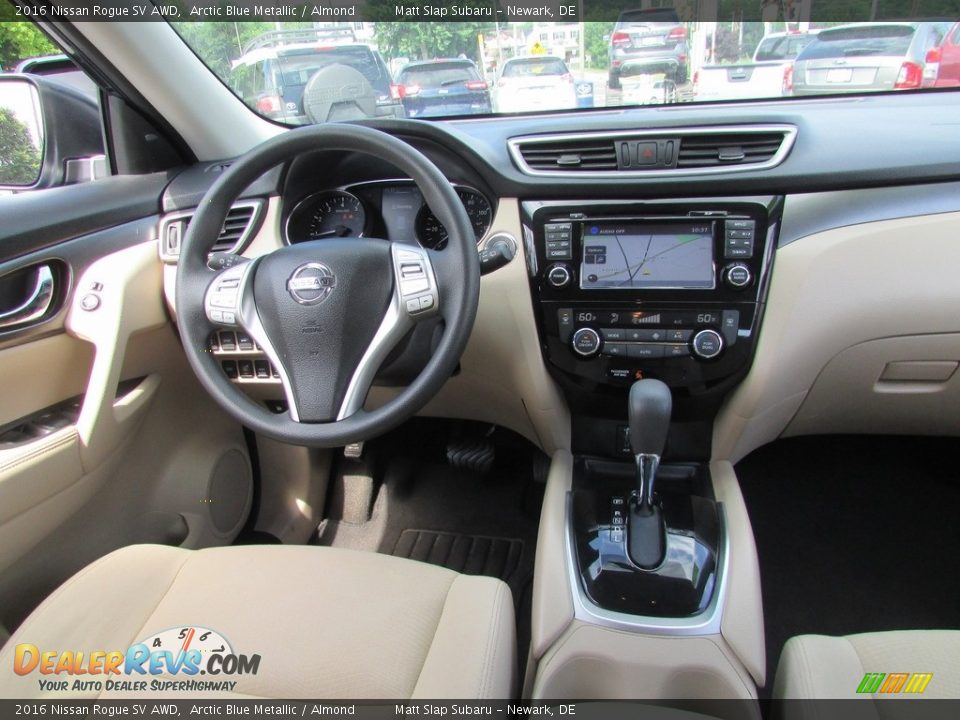2016 Nissan Rogue SV AWD Arctic Blue Metallic / Almond Photo #10