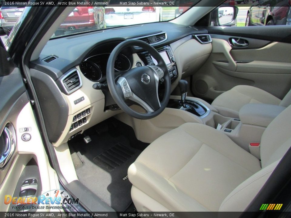 2016 Nissan Rogue SV AWD Arctic Blue Metallic / Almond Photo #12