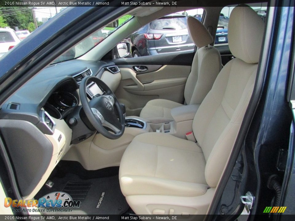 2016 Nissan Rogue SV AWD Arctic Blue Metallic / Almond Photo #13