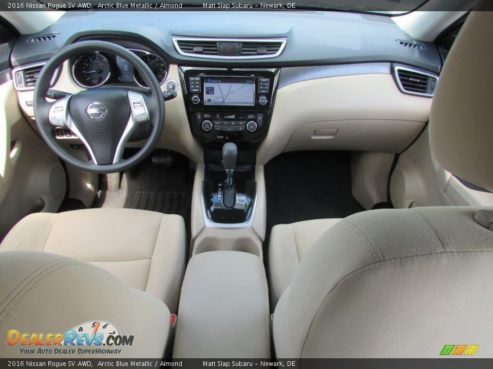2016 Nissan Rogue SV AWD Arctic Blue Metallic / Almond Photo #24