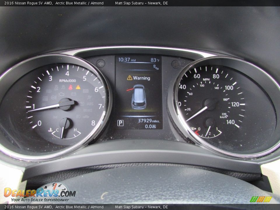 2016 Nissan Rogue SV AWD Arctic Blue Metallic / Almond Photo #27