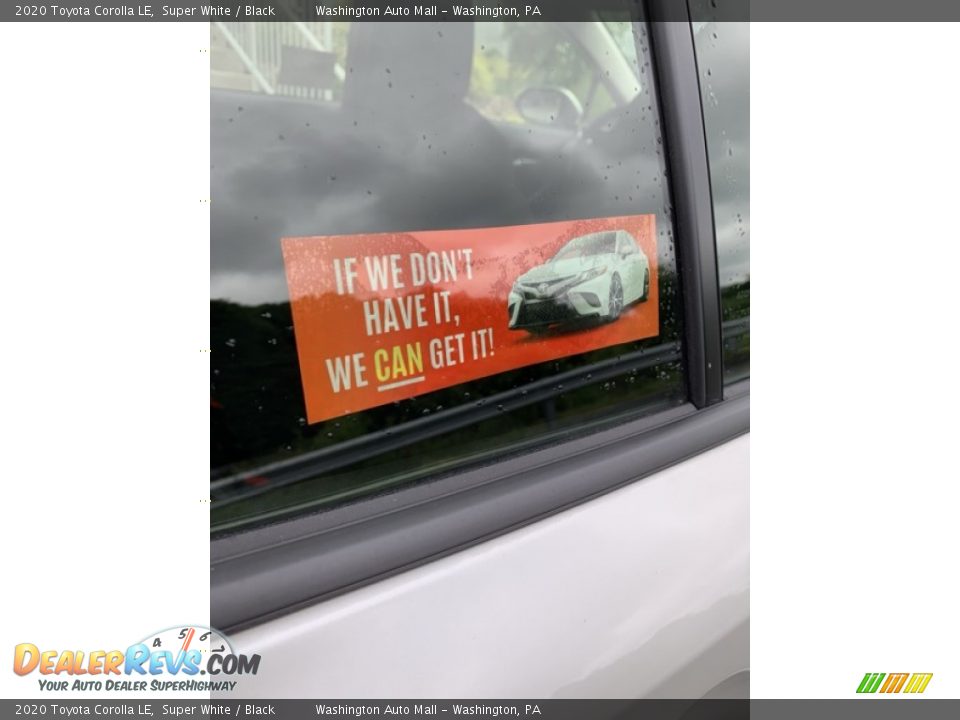 2020 Toyota Corolla LE Super White / Black Photo #25