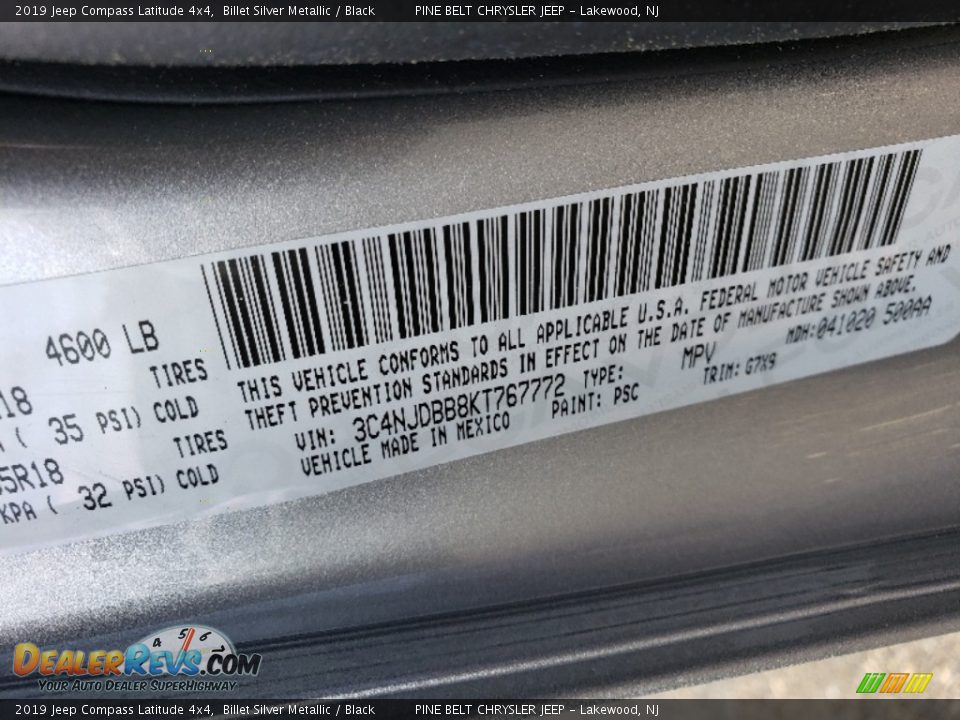 2019 Jeep Compass Latitude 4x4 Billet Silver Metallic / Black Photo #9