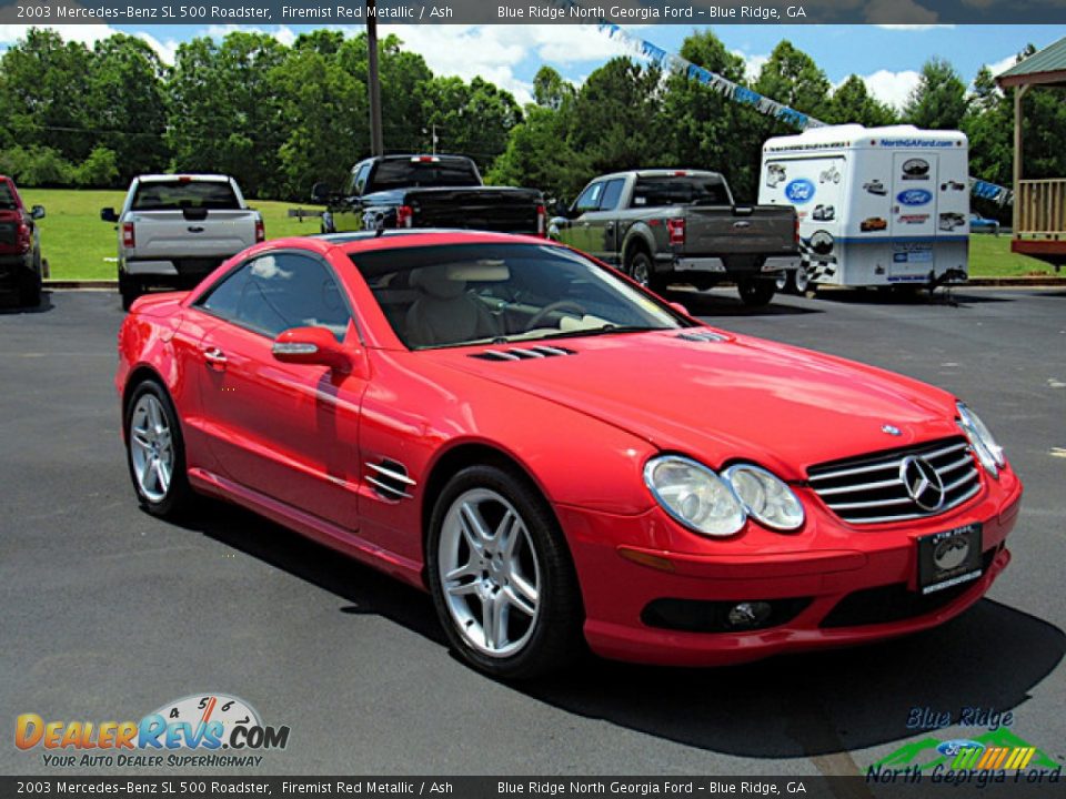 2003 Mercedes-Benz SL 500 Roadster Firemist Red Metallic / Ash Photo #25