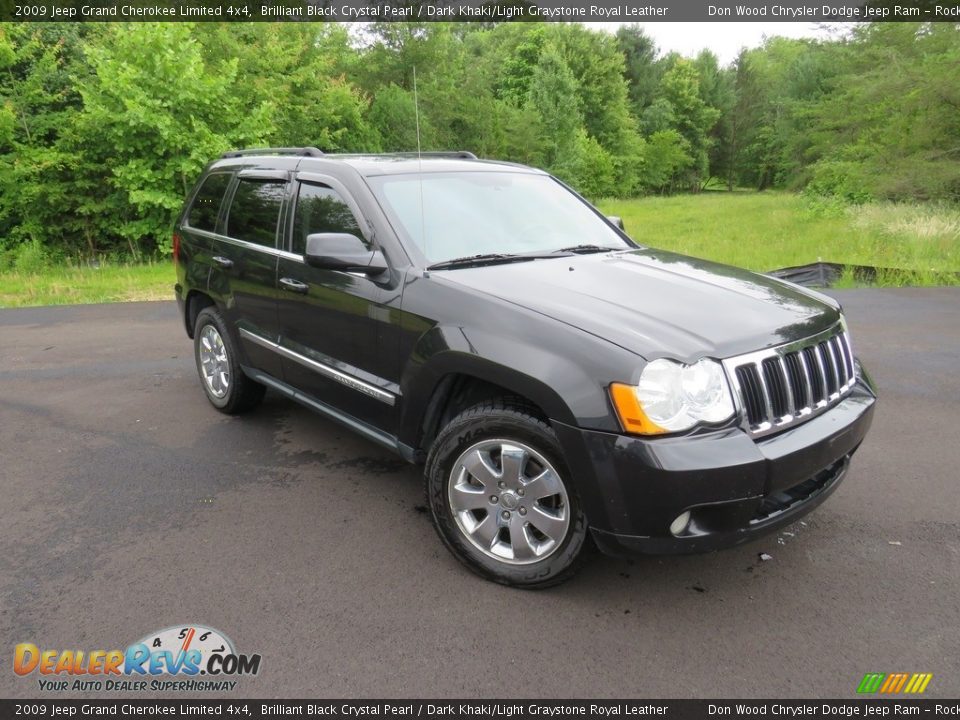 2009 Jeep Grand Cherokee Limited 4x4 Brilliant Black Crystal Pearl / Dark Khaki/Light Graystone Royal Leather Photo #7