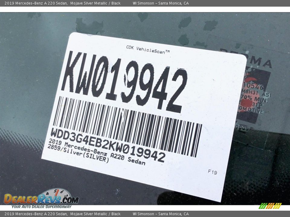 2019 Mercedes-Benz A 220 Sedan Mojave Silver Metallic / Black Photo #11