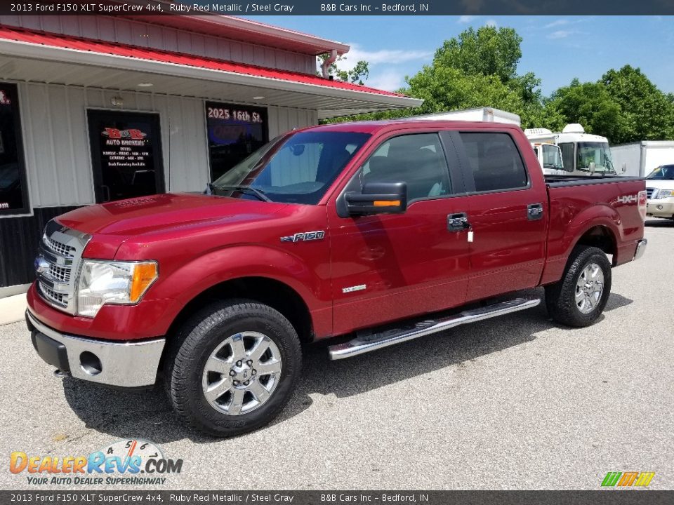 2013 Ford F150 XLT SuperCrew 4x4 Ruby Red Metallic / Steel Gray Photo #1