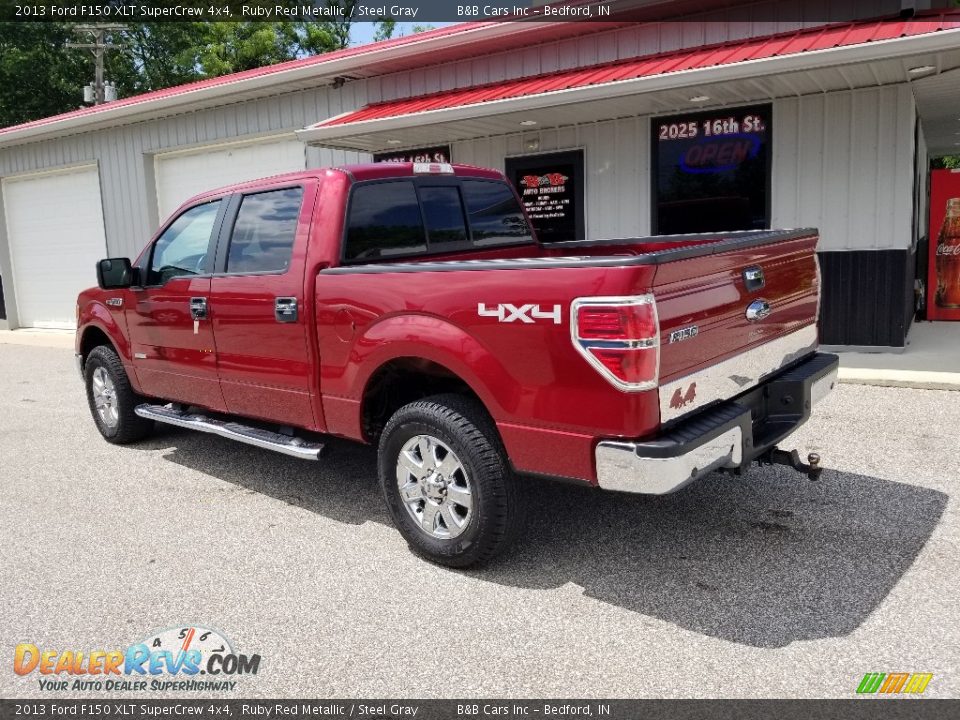 2013 Ford F150 XLT SuperCrew 4x4 Ruby Red Metallic / Steel Gray Photo #3