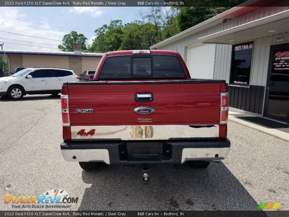 2013 Ford F150 XLT SuperCrew 4x4 Ruby Red Metallic / Steel Gray Photo #4