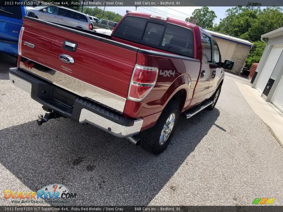 2013 Ford F150 XLT SuperCrew 4x4 Ruby Red Metallic / Steel Gray Photo #5