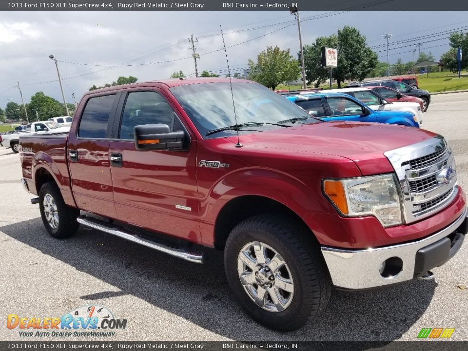 2013 Ford F150 XLT SuperCrew 4x4 Ruby Red Metallic / Steel Gray Photo #7