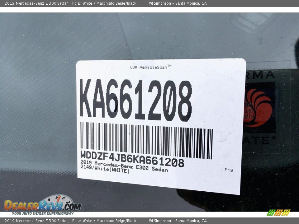 2019 Mercedes-Benz E 300 Sedan Polar White / Macchiato Beige/Black Photo #2