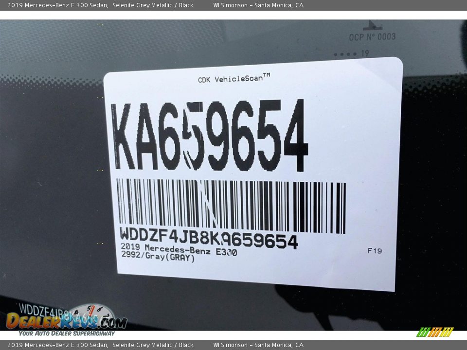 2019 Mercedes-Benz E 300 Sedan Selenite Grey Metallic / Black Photo #11