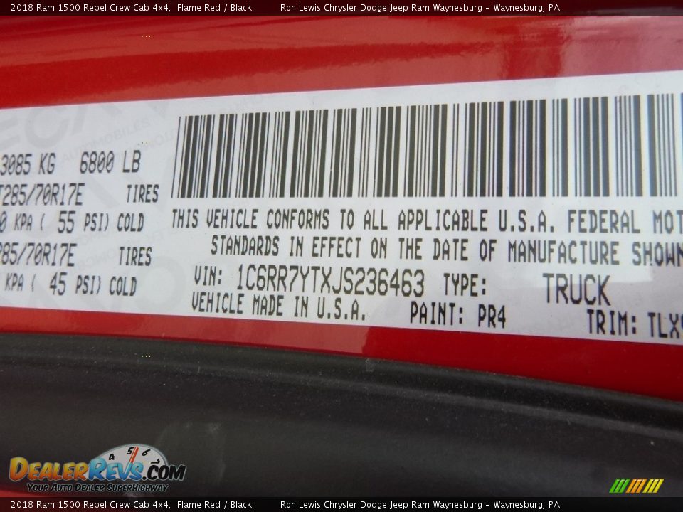 2018 Ram 1500 Rebel Crew Cab 4x4 Flame Red / Black Photo #17