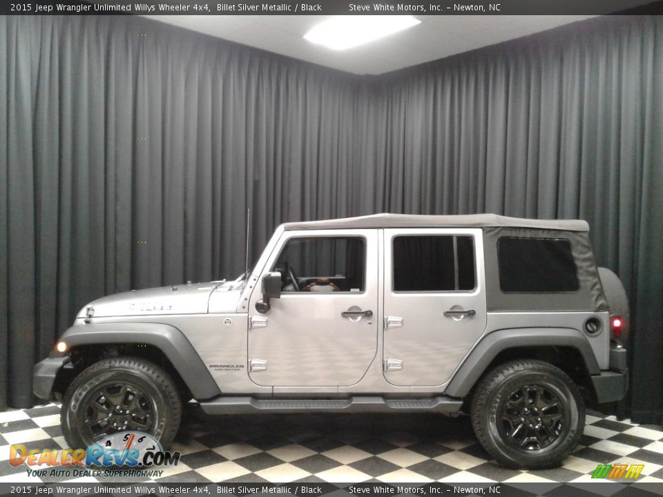 2015 Jeep Wrangler Unlimited Willys Wheeler 4x4 Billet Silver Metallic / Black Photo #1