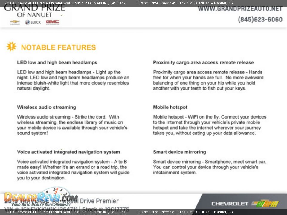 2019 Chevrolet Traverse Premier AWD Satin Steel Metallic / Jet Black Photo #7