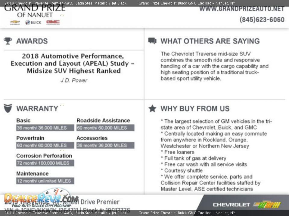 2019 Chevrolet Traverse Premier AWD Satin Steel Metallic / Jet Black Photo #9