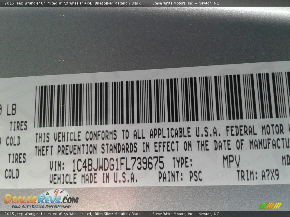 2015 Jeep Wrangler Unlimited Willys Wheeler 4x4 Billet Silver Metallic / Black Photo #27