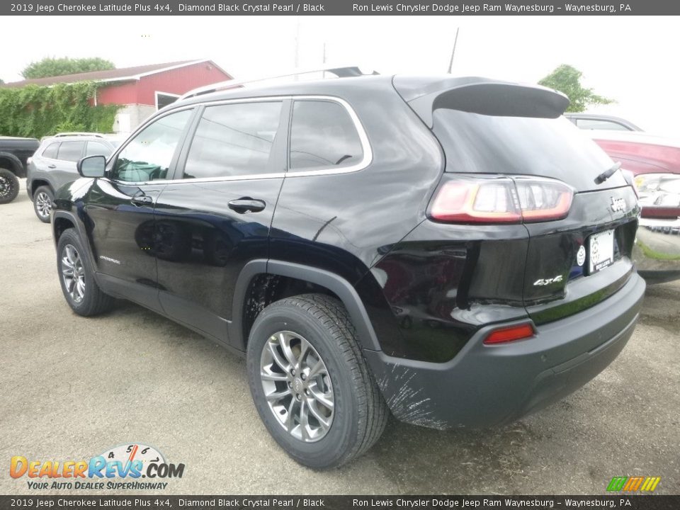 2019 Jeep Cherokee Latitude Plus 4x4 Diamond Black Crystal Pearl / Black Photo #3