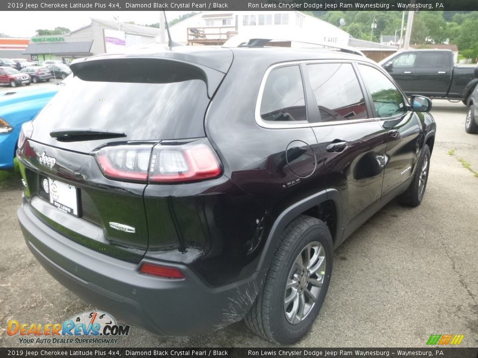 2019 Jeep Cherokee Latitude Plus 4x4 Diamond Black Crystal Pearl / Black Photo #5