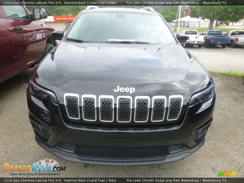 2019 Jeep Cherokee Latitude Plus 4x4 Diamond Black Crystal Pearl / Black Photo #7