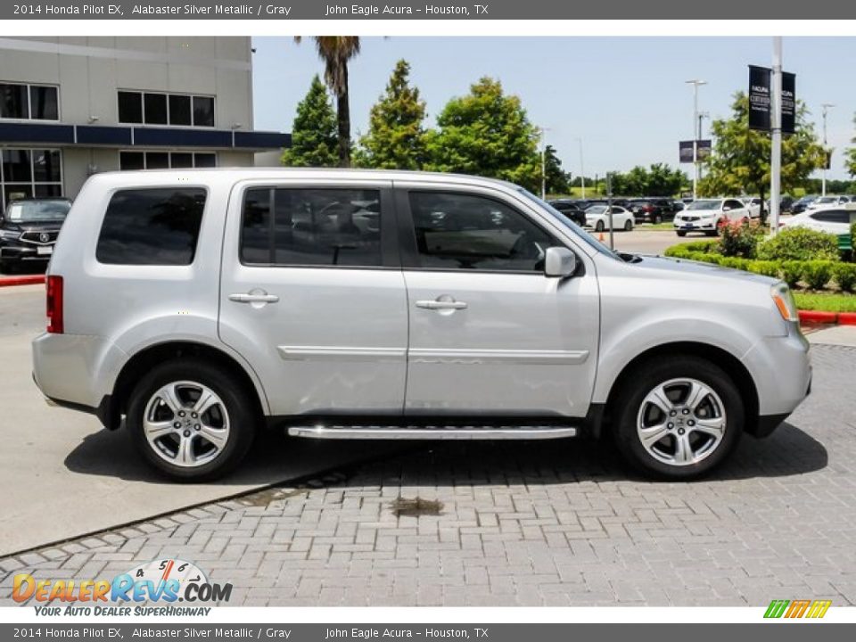 2014 Honda Pilot EX Alabaster Silver Metallic / Gray Photo #8