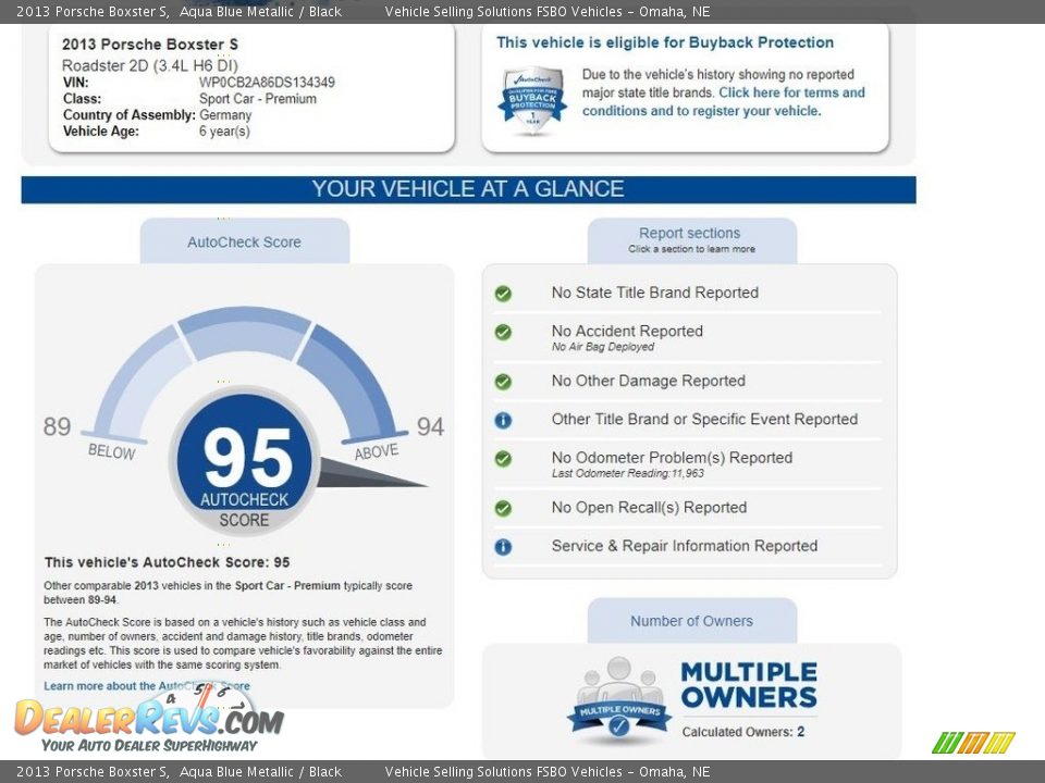 Dealer Info of 2013 Porsche Boxster S Photo #2