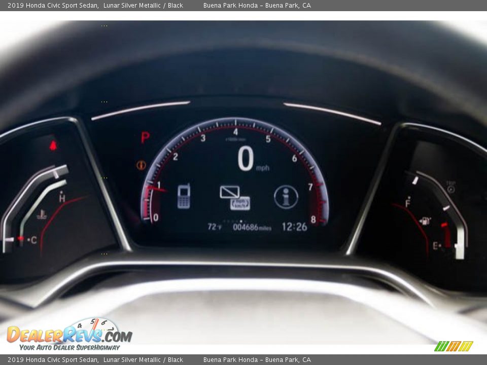 2019 Honda Civic Sport Sedan Lunar Silver Metallic / Black Photo #27