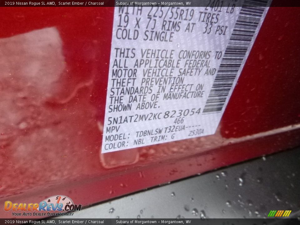 2019 Nissan Rogue SL AWD Scarlet Ember / Charcoal Photo #15