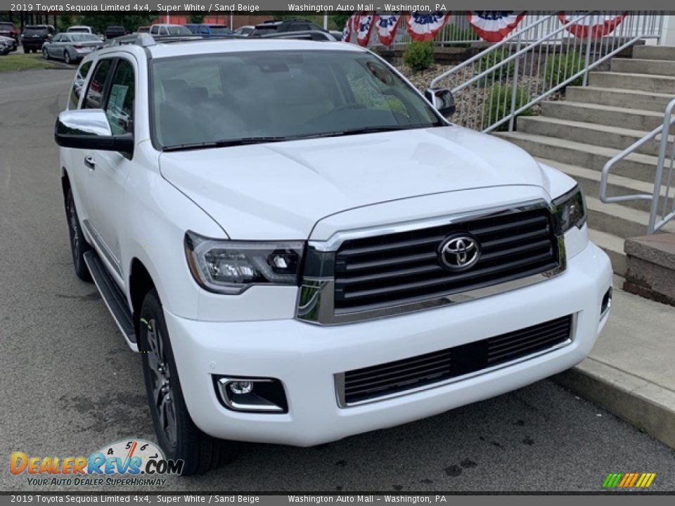 2019 Toyota Sequoia Limited 4x4 Super White / Sand Beige Photo #2