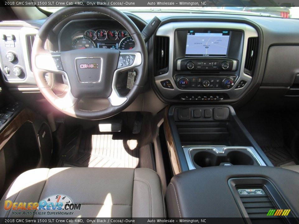 2018 GMC Sierra 1500 SLT Crew Cab 4WD Onyx Black / Cocoa/­Dune Photo #15