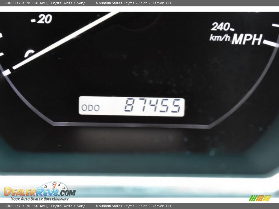 2008 Lexus RX 350 AWD Crystal White / Ivory Photo #30