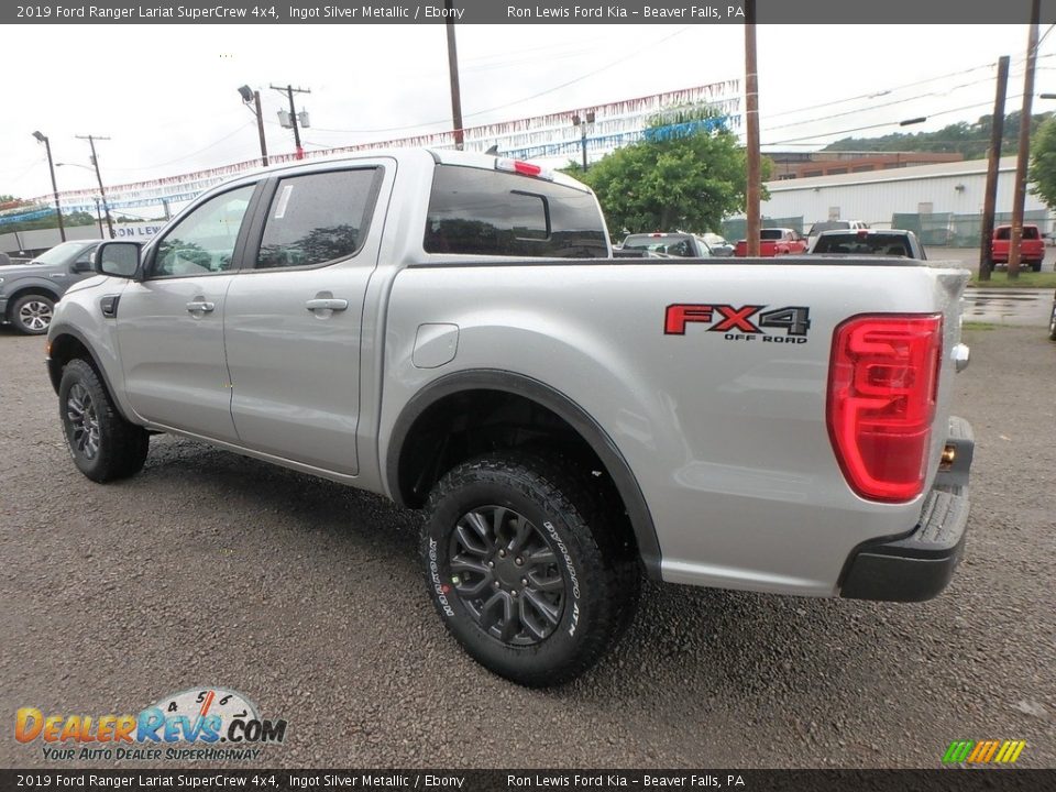 2019 Ford Ranger Lariat SuperCrew 4x4 Ingot Silver Metallic / Ebony Photo #4