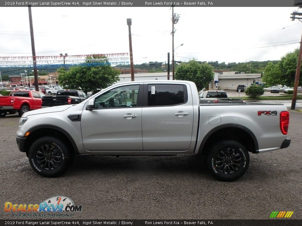 2019 Ford Ranger Lariat SuperCrew 4x4 Ingot Silver Metallic / Ebony Photo #5