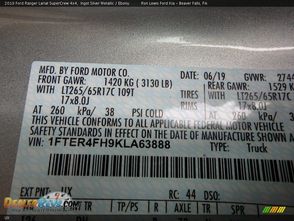 Ford Color Code UX Ingot Silver Metallic