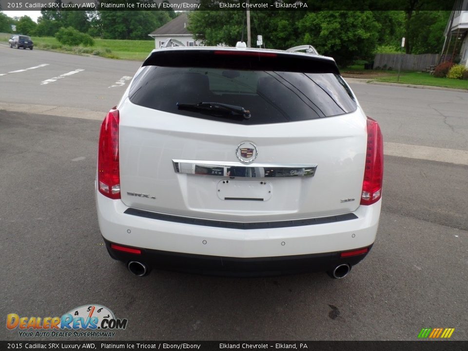 2015 Cadillac SRX Luxury AWD Platinum Ice Tricoat / Ebony/Ebony Photo #6