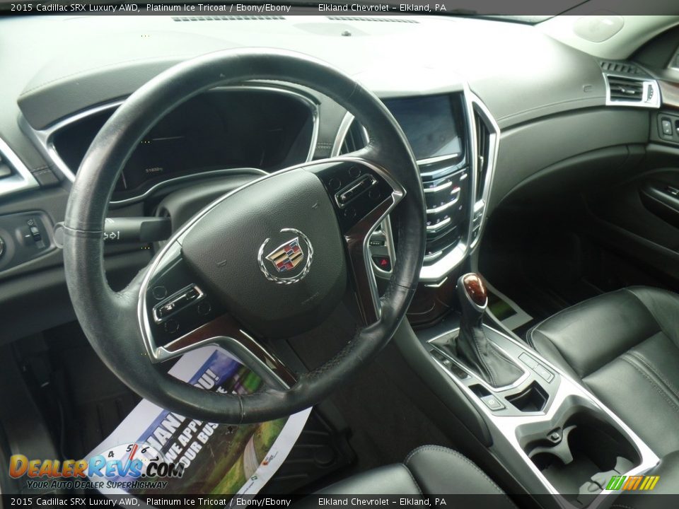 2015 Cadillac SRX Luxury AWD Platinum Ice Tricoat / Ebony/Ebony Photo #13